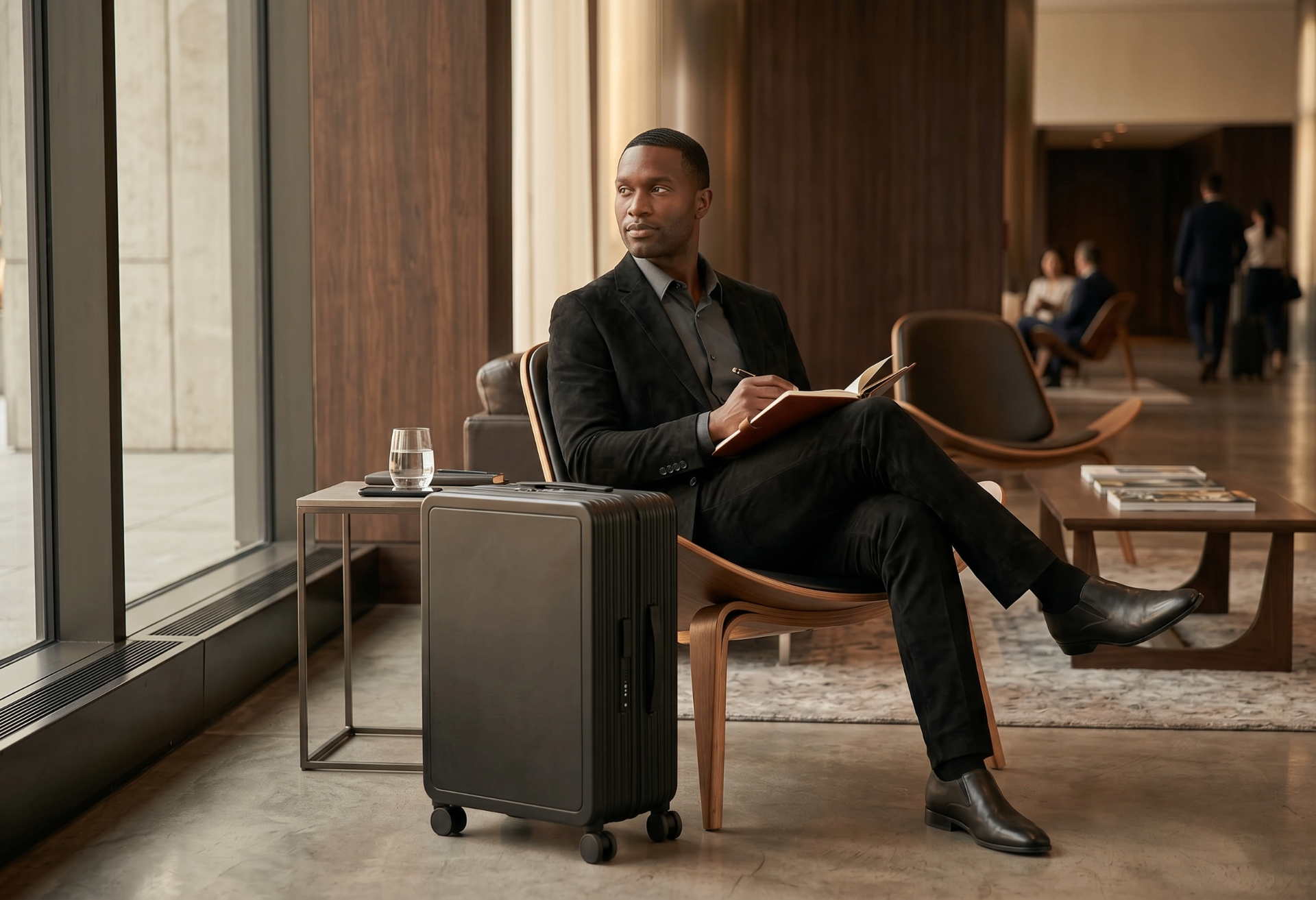 Corgage carry-on on chair